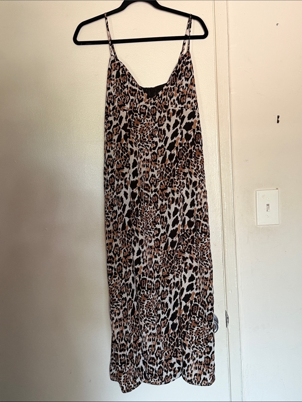 GUILD Leopard Print M Spaghetti strap Midi Dress - Brown/Black